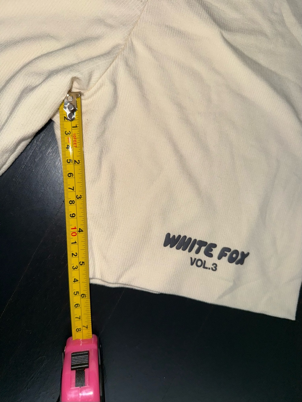 White Fox Ribbed Biker Shorts - Picture 3 of 6